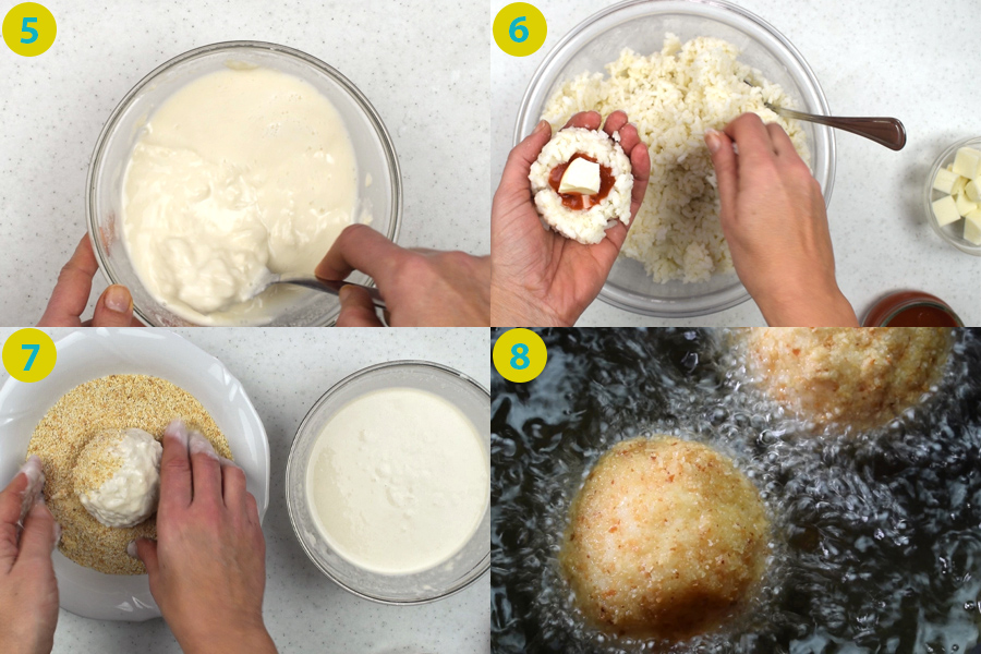 Italian Rice Balls with Ham and Mozzarella instructions