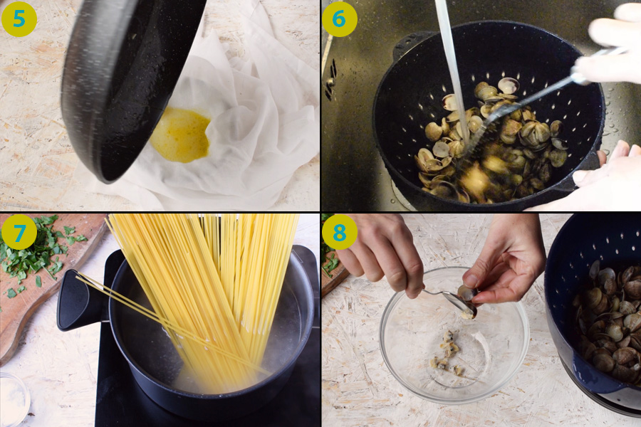 How to prepare spaghetti with clams.