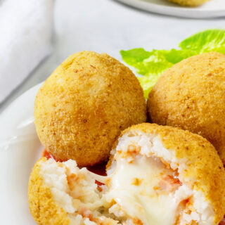 Italian Rice Balls with Ham and Mozzarella