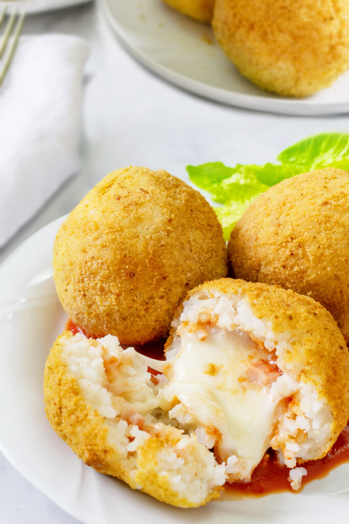 Italian Rice Balls with Ham and Mozzarella