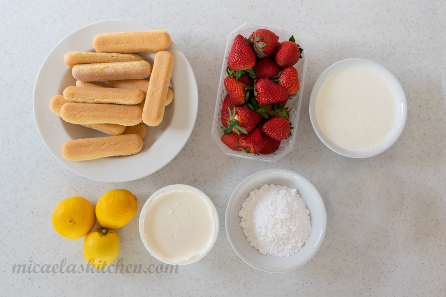 Strawberry tiramisu ingredients