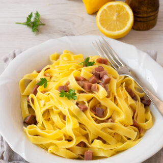 Romagnola-style Tagliatelle With Ham And Lemon