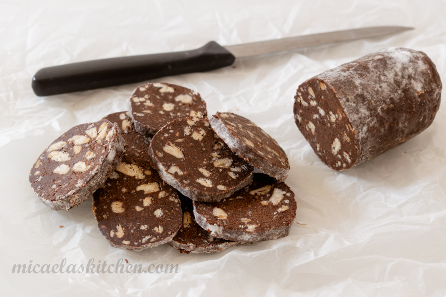 Traditional Chocolate Salami Dessert, Grandmother's Recipe