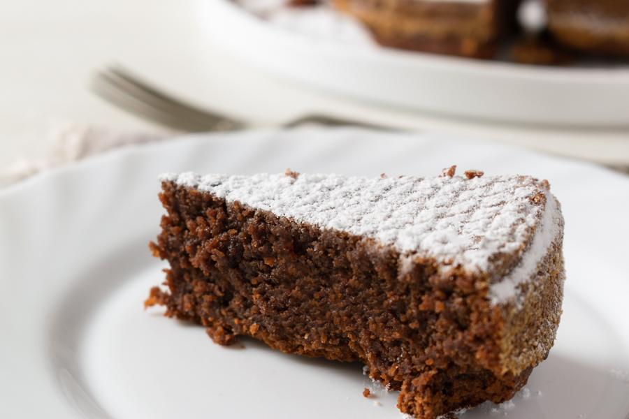 Slice of Chocolate Caprese Cake