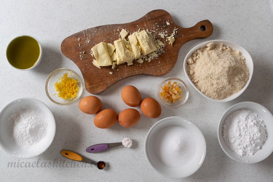 Lemon Torta Caprese ingredients