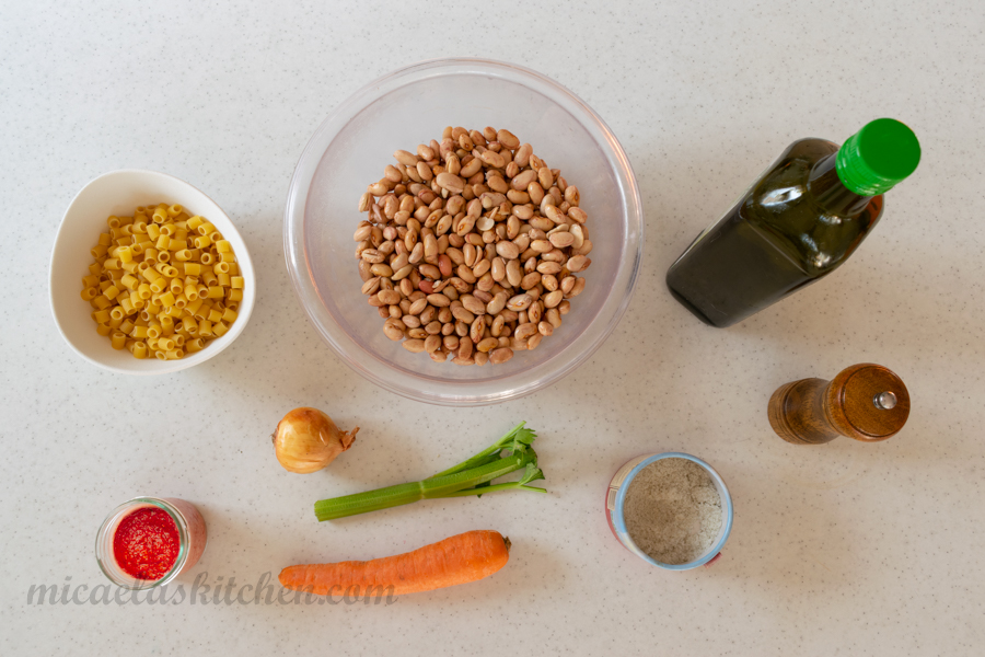 Pasta e fagioli ingredients