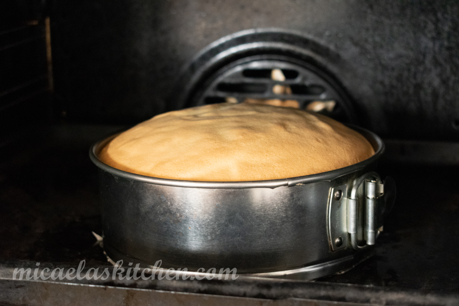 Sponge cake after 15 minutes baking