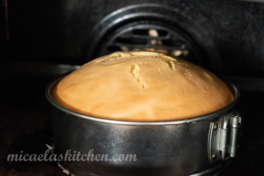 Sponge cake after 30 minutes baking