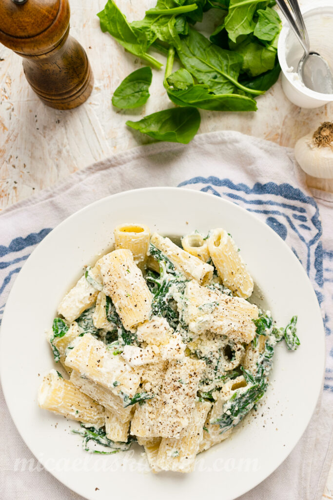 Easy Ricotta and Spinach Pasta