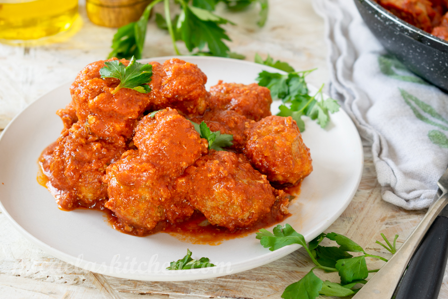 Homemade Italian Meatballs with Tomato sauce