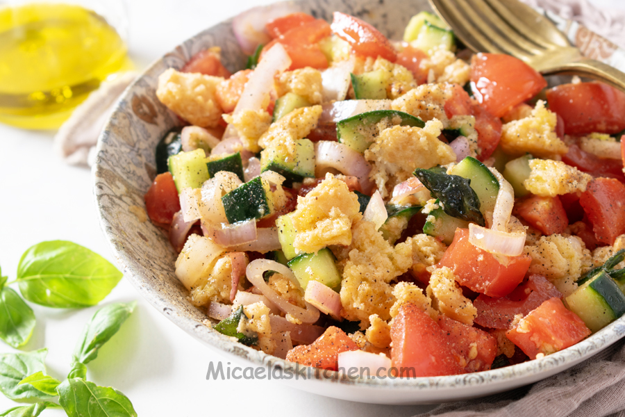 Classic Panzanella Recipe | Micaela's Kitchen