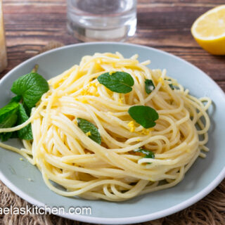 Creamy Lemon Mint Spaghetti Recipe