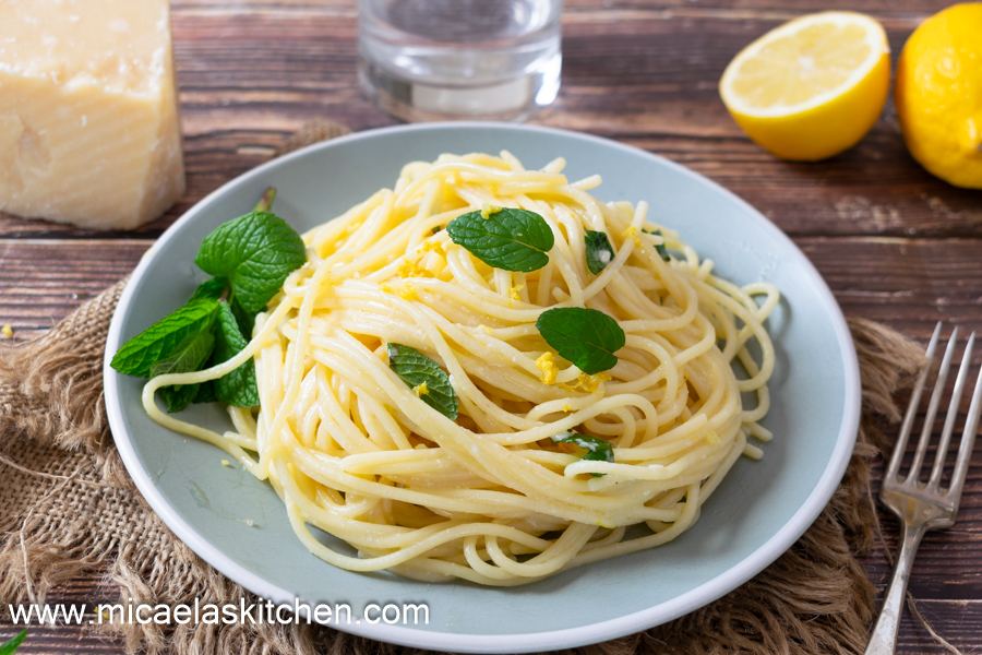 Creamy Lemon Mint Spaghetti Recipe