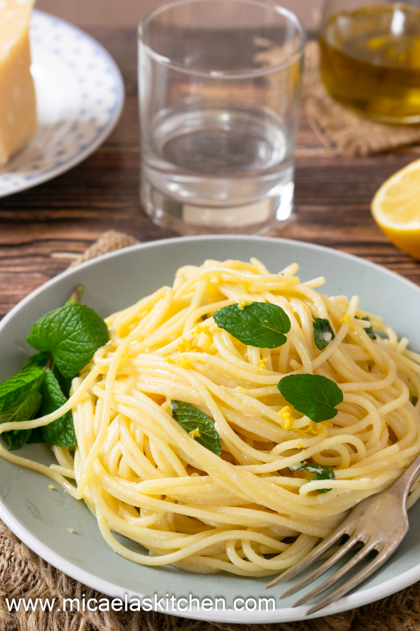 Creamy Lemon Mint Spaghetti Recipe