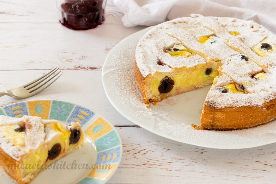 Italian Amarena custard tart