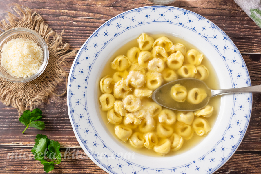 Traditional Bolognese Tortellin in Broth