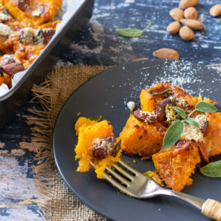 Autumn in Italy: Roasted Pumpkin with Herbs, Almonds and Parmesan