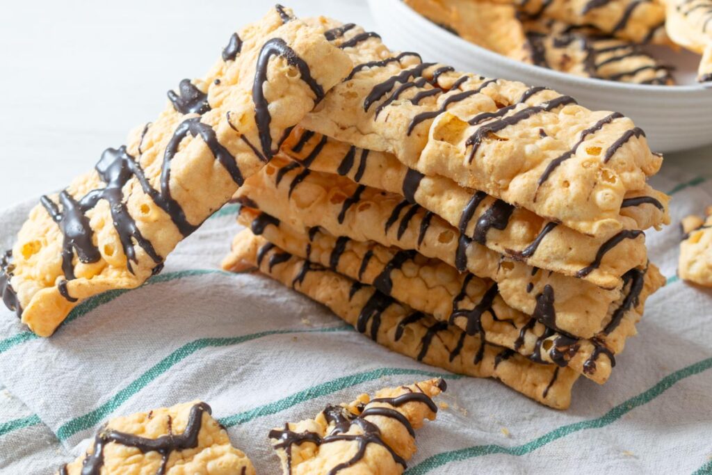 Carnival Italian Chiacchiere with chocolate