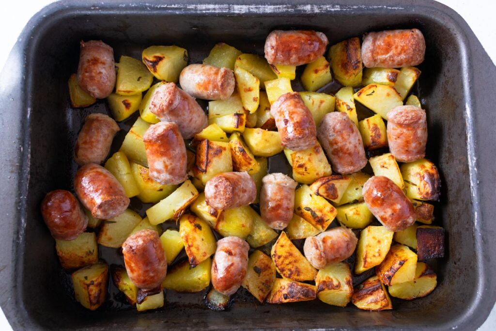 Roasted potato and sausage