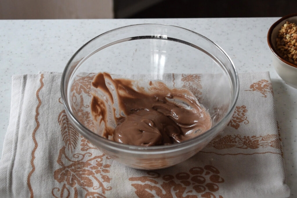 Italian chocolate kisses:  melt chocolate and butter